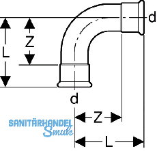 Geberit Mapress C-Stahl Bogen 90 Grad