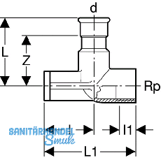 Geberit Mapress Edelstahl Deckenwinkel
