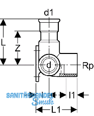 Geberit Mapress Edelstahl Deckenwinkel
