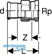 Geberit Mapress C-St. Durchgangsverschr.