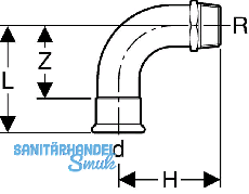 Geberit Mapress C-Stahl bergangsbogen