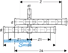 Geberit Mapress C-Stahl Kreuzungs-Paar