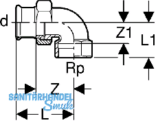 Geberit Mapress Kupfer Winkelverschr.