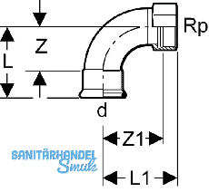 Geberit Mapress C-Stahl bergangsbogen