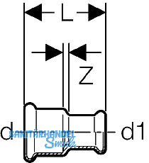 Geberit Mapress Kupfer Muffe reduziert