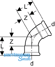 Geberit Mapress Edelstahl Bogen