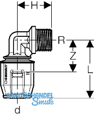Geberit PushFit bergangswinkel 90 Grad