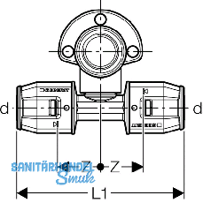 Geberit PushFit Anschluss T-Stck aus MS