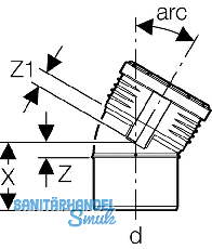 Geberit Bogen PP-MD 30G d50