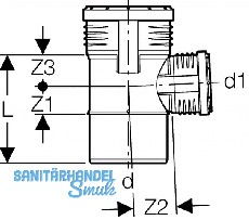 Geberit Abzweig PP-MD 87.5G d75/75