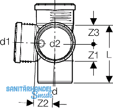 Geberit Eckabzweig PP-MD 87.5G