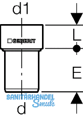 Geberit AnStutzen PP-MD Siphon d40/46
