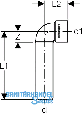 Geberit AnBogen PP-MD Siphon d40/46 lang