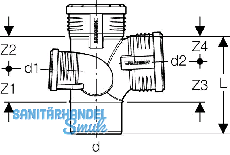 Geberit Abzw. PP-MD 87.5G d90/90/75 re