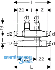 Geberit Mapress Kreuzungs-T-Stck