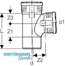 Geberit Abzweig PP-MD 87.5G d90/90