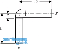 Geberit AnBogen PP-MD Siphon d50/46 lang