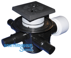 HL70G Bodenabl. DN75/110 waagr m. RStaus ich. u. 3 Zulufen DN40