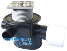 HL70 Bodenabl. DN75/110 waagr m. RStausi ch. u. 3 Zulufen DN40/