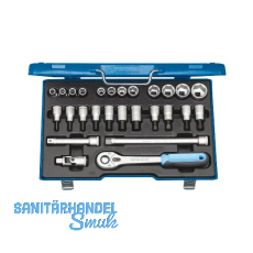 GEDORE Steckschl�ssel-Satz 19IMU-10 1/2"vierkant mit Umschaltknarre 27-teilig