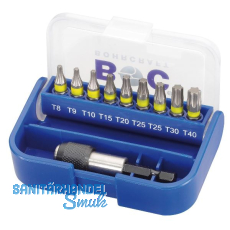 BOHRCRAFT Bit Satz Torx® mit Bithalter 10-teilig in Box farbliche Kennzeichnung BOHRCRAFT Bit Satz Torx® mit Bithalter 10-teilig in Box farbliche Kennzeichnung