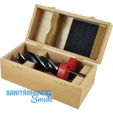 PITZL Spiralbohrerset 42,5mm mit Aufsatzfr�ser in Holzkiste