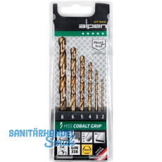ALPEN Spiralbohrer-Kassette DIN338RN HSS Cobalt GRIP TM6 ø 2-8 mm 6-teilig ALPEN Spiralbohrer-Kassette DIN338RN HSS Cobalt GRIP TM6 ø 2-8 mm 6-teilig