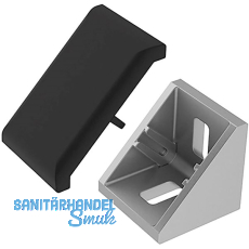 FATH Zinkwinkel 30 x 30 mm pulverbeschichtet alufarbig inkl. Abdeckkappe Nut 6