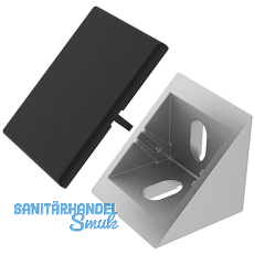 FATH Zinkwinkel 40 mm pulverbeschichtet alufarbig inkl. Abdeckkappe Nut 8