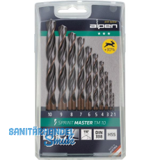 ALPEN Bohrer-Kassette Sprint Master TM10 DIN338RN HSS �1-10mm 10-teilig