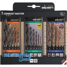 ALPEN Bohrer-Kombiset Holz/Stein/Metall 16-teilig