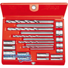 Schraubenausdreher-Satz 1/4"-1/2'" Gr. 1-5 in Kassette 20-teilig Schraubenausdreher-Satz 1/4"-1/2'" Gr. 1-5 in Kassette 20-teilig