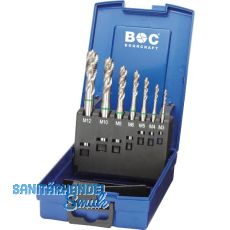 BOHRCRAFT Maschinengewindebohrer-Satz M3-M12 HSS-E Grünring 35º RSP 7-teilig BOHRCRAFT Maschinengewindebohrer-Satz M3-M12 HSS-E Grünring 35º RSP 7-teilig