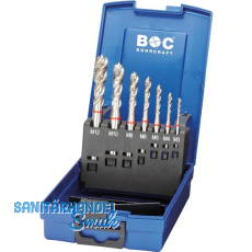 BOHRCRAFT Maschinengewindebohrer-Satz M3-M12 HSS-E Rotring 40º RSP 7-teilig BOHRCRAFT Maschinengewindebohrer-Satz M3-M12 HSS-E Rotring 40º RSP 7-teilig