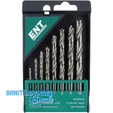 ENT Holzspiralbohrer-Kassette HSS-G Bohrer ø 3-10 mm 8-teilig ENT Holzspiralbohrer-Kassette HSS-G Bohrer ø 3-10 mm 8-teilig