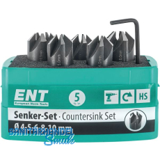ENT Kegelsenker-Satz HSS-G 90 Grad � 4 / 5 / 6 / 8 / 10 mm 5-teilig