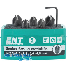ENT Kegelsenker-Satz HSS-G 90 Grad � 2,5 / 3 / 3,5 / 4 / 4,5 mm 5-teilig