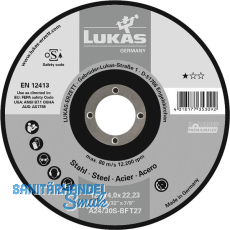 LUKAS Schruppscheibe Premiumflex* 230 x 6,5 mm Form 27 LUKAS Schruppscheibe Premiumflex* 230 x 6,5 mm Form 27