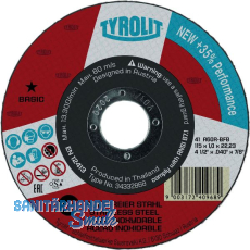 TYROLIT Trennscheibe gerade Basic* 115 x 1,0 mm Inox Form 41 TYROLIT Trennscheibe gerade Basic* 115 x 1,0 mm Inox Form 41