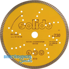 SOLIDO Diamant Trennscheibe 230 x 2.4 mm Beton Stein Baustellenmaterial SOLIDO Diamant Trennscheibe 230 x 2.4 mm Beton Stein Baustellenmaterial