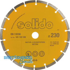 SOLIDO Diamant Handtrennscheibe Turbo 230 x 22,23 mm SOLIDO Diamant Handtrennscheibe Turbo 230 x 22,23 mm
