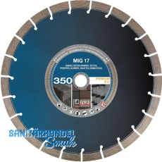 DIEWE Diamant Nassschnitttrennscheibe MIG17 350 x 25.4/17 mm DIEWE Diamant Nassschnitttrennscheibe MIG17 350 x 25.4/17 mm