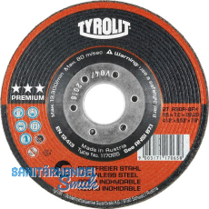 TYROLIT Schruppscheibe Premium*** Inox 125 x 7 mm Form 27 TYROLIT Schruppscheibe Premium*** Inox 125 x 7 mm Form 27