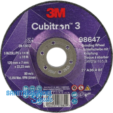 3M Schruppscheibe Cubitron3 125 x 7 x 22,23 mm Inox/Stahl 3M Schruppscheibe Cubitron3 125 x 7 x 22,23 mm Inox/Stahl