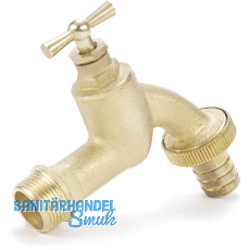 REHAU Wasserhahn mit Schraubverschluss 3/4 Zoll, Messing matt verchromt REHAU Wasserhahn mit Schraubverschluss 3/4 Zoll, Messing matt verchromt