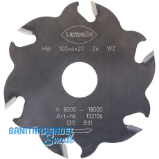 LAMELLO Nutfräser HW 100 x 4 x 22 mm Z6 LAMELLO Nutfräser HW 100 x 4 x 22 mm Z6