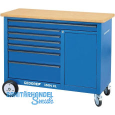 GEDORE Rollwerkbank 1504 XL 1250 x 550 x 985 mm 7 Schubladen