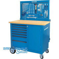 GEDORE Rollwerkbank BR1504 1100 x 550 x 985 mm mit R�ckwand 7 Schubladen