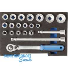 GEDORE Steckschl�ssel-Satz 1100 CT1-19 1/2" vierkant m. Umschaltknarre 21-teilig