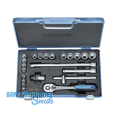 GEDORE Steckschl�ssel-Satz D30HMU-3 3/8"vierkant mit Umschaltknarre 22-teilig